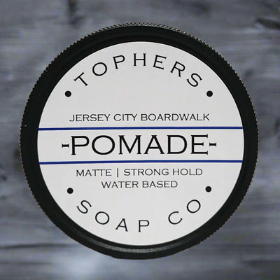 Topher's Jersey City Boardwalk Pomade - Matte, Strong Hold, Water Based Hair Styling Product, Made in Brantford, Ontario, Canada