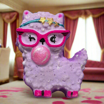 Fun and Bougie Alpaca Bath Bomb for a Pampering Soak - Miss Diva from Tophers Beard and Soap Co. Ontario.