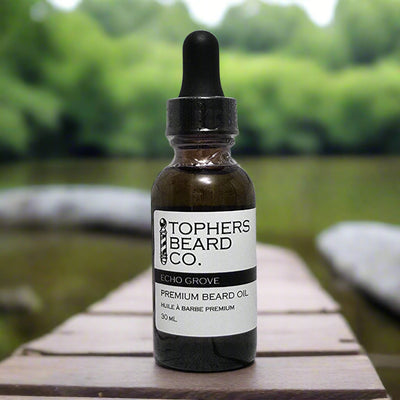 Topher's Beard Co. Echo Grove premium beard oil (30ml). Made in Brantford, ON.