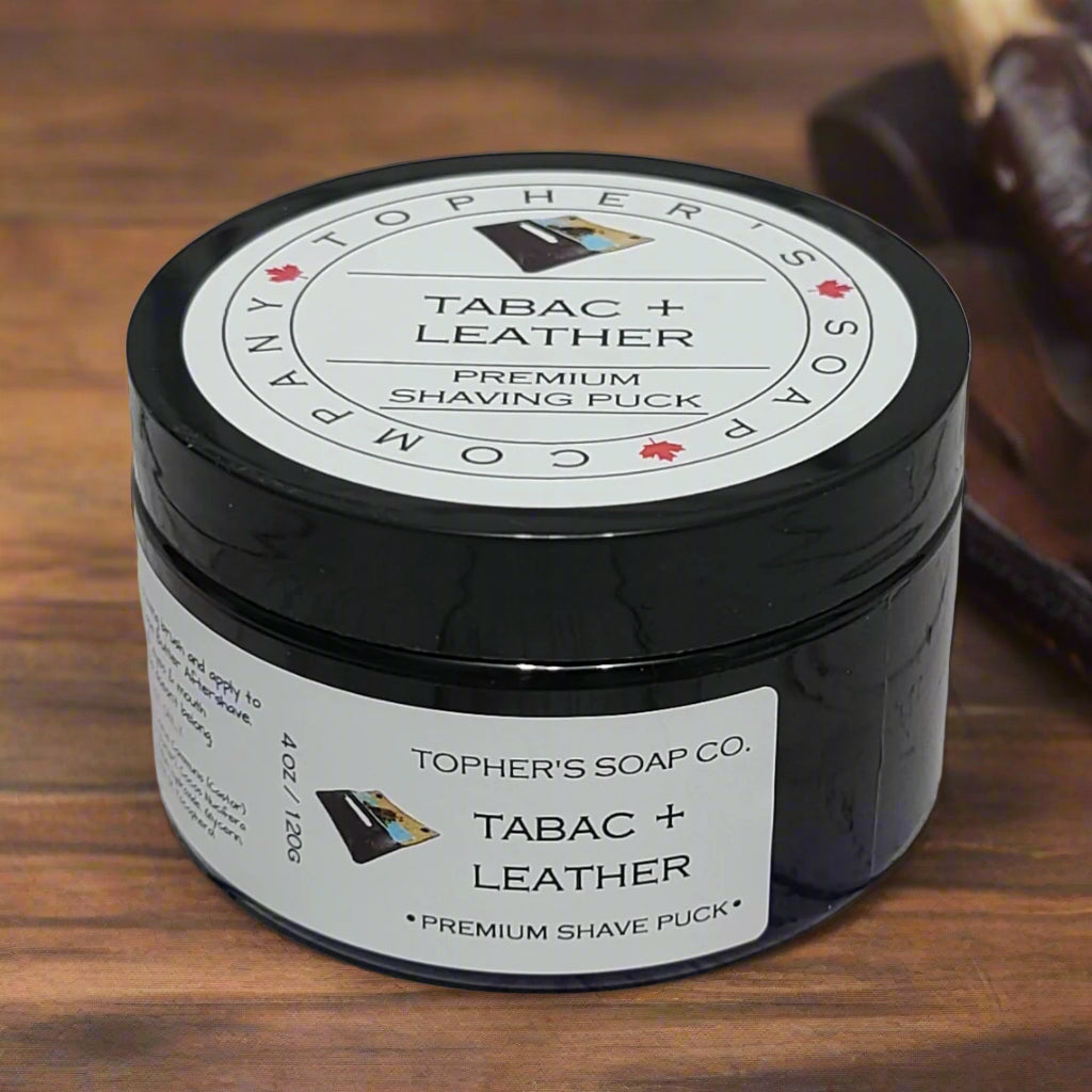 Tabac + Leather Shave Puck