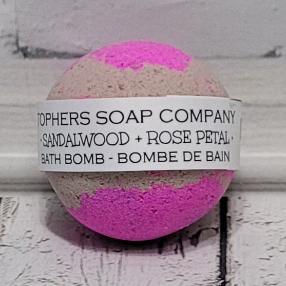 Sandalwood + Rose Petal Foaming Bath Bomb