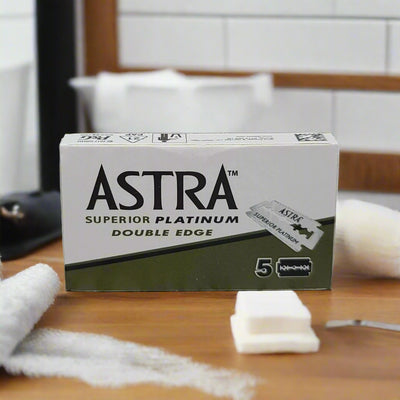 Astra Superior Platinum Double Edge Razor Blades - 5 Blades, Smooth Shave, Available in Brantford, Ontario, Canada