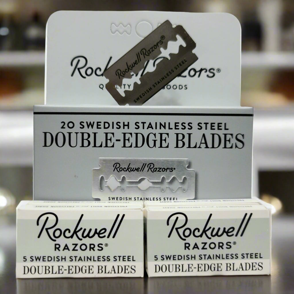 Rockwell Razors Swedish Stainless Steel Double Edge Razor Blades - 20 and 5 Blade Packs, Quality Shaving, Available in Brantford, Ontario, Canada