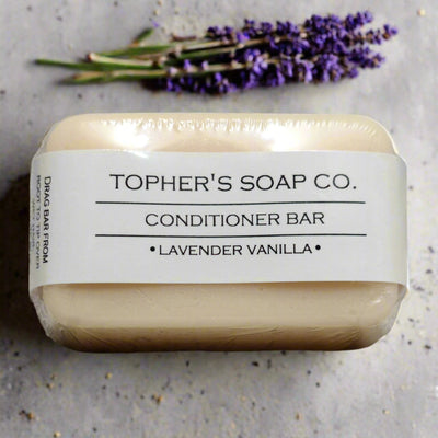 Topher's Soap Co. Lavender Vanilla Conditioner Bar - Solid Hair Conditioner, Made in Brantford, Ontario, Canada