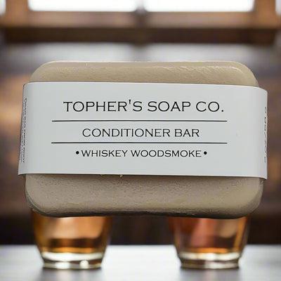 Topher's Soap Co. Whiskey Woodsmoke Conditioner Bar - Solid Hair Conditioner, Made in Brantford, Ontario, Canada