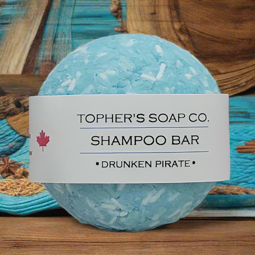 Topher's Soap Co. Drunken Pirate Shampoo Bar - Solid Hair Shampoo, Made in Brantford, Ontario, Canada
