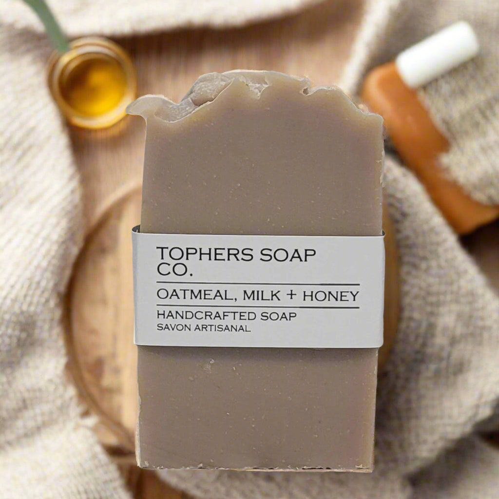 Topher's Soap Co. Oatmeal, Milk & Honey Handcrafted Soap - Artisan Soap Bar, Made in Brantford, Ontario, Canada

