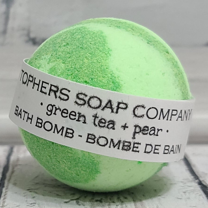 Green Tea + Pear Foaming Bath Bomb