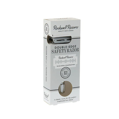 Rockwell Razors R1 Double-Edge Safety Razor packaging from Tophers Soap Co. in Brantford, Ontario.