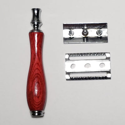 Wood + Stainless Steel Double Edge Safety Razor