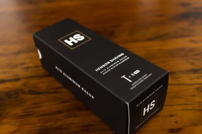 Box for Henson Shaving AL13 Aluminum Razor with 5 Blades - Tophers Beard and Soap Co. Ontario.